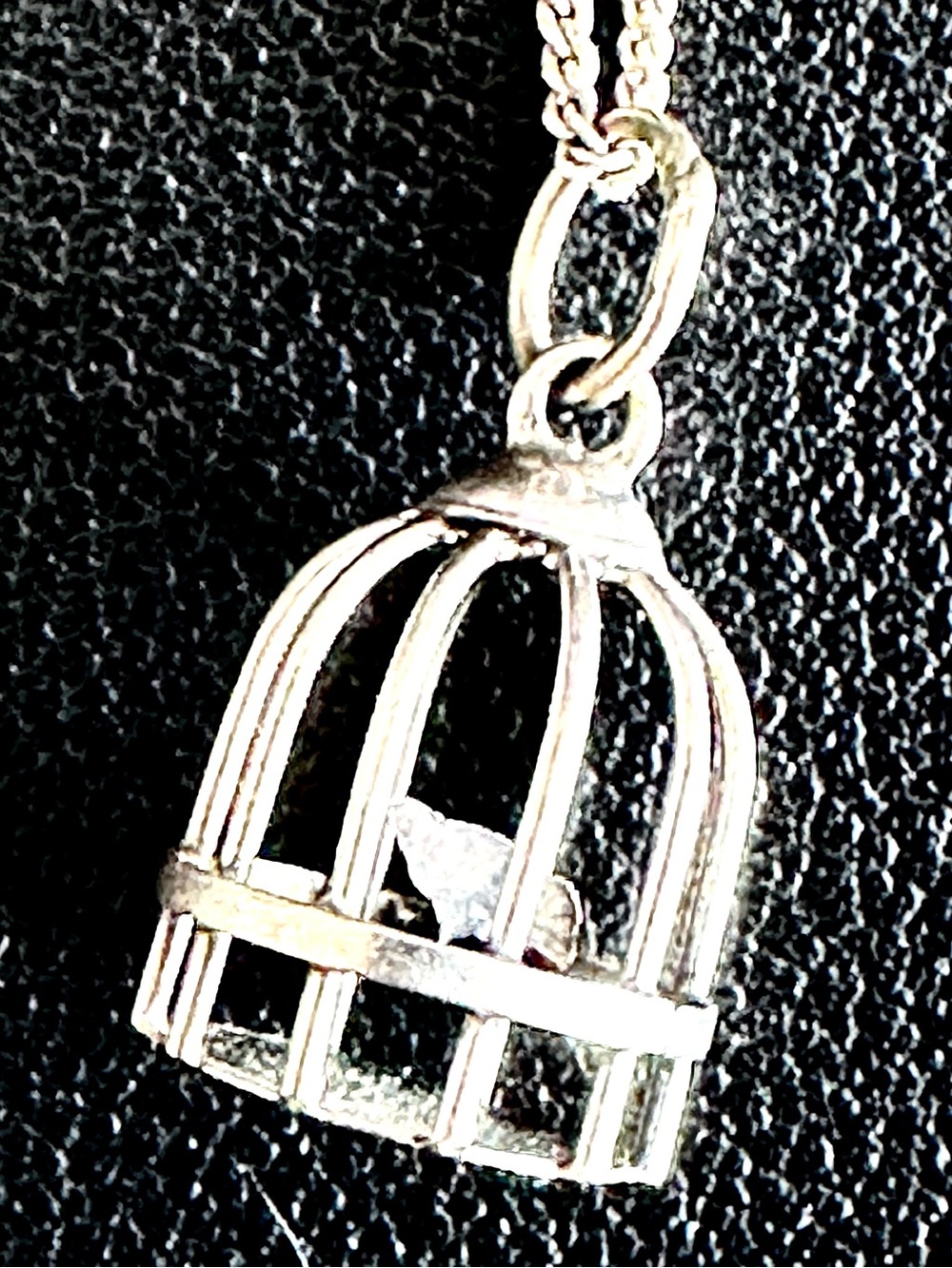 Sterling Silver Birdcage Pendant Necklace
